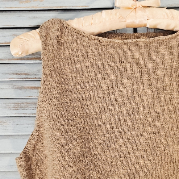 Commense Textured Sweater Tank Top XS Soft Girl Cozy Neutral Earthy Boho Style - Picture 5 of 8